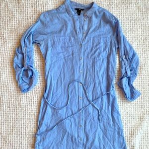 H&M | bleu shirt dress